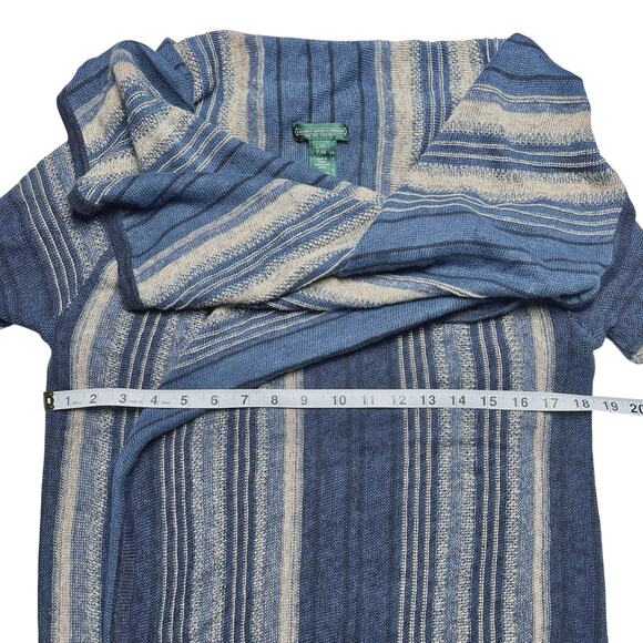 Ralph Lauren Jeans Co. | Women | Vintage Linen Stripe Flowy Open Cardigan | S-M - Picture 5 of 8